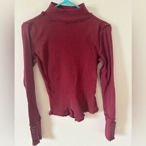 We The Free Maroon Long Sleeve Top